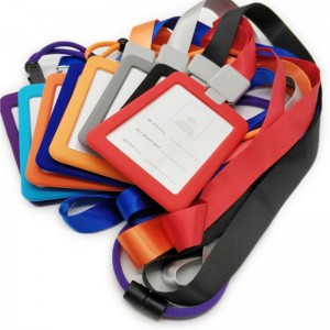 Nhà máy bán buôn silicon id chủ thẻ id tên thẻ case casengười giữ thẻ với cửa sổ acrylic rõ ràng